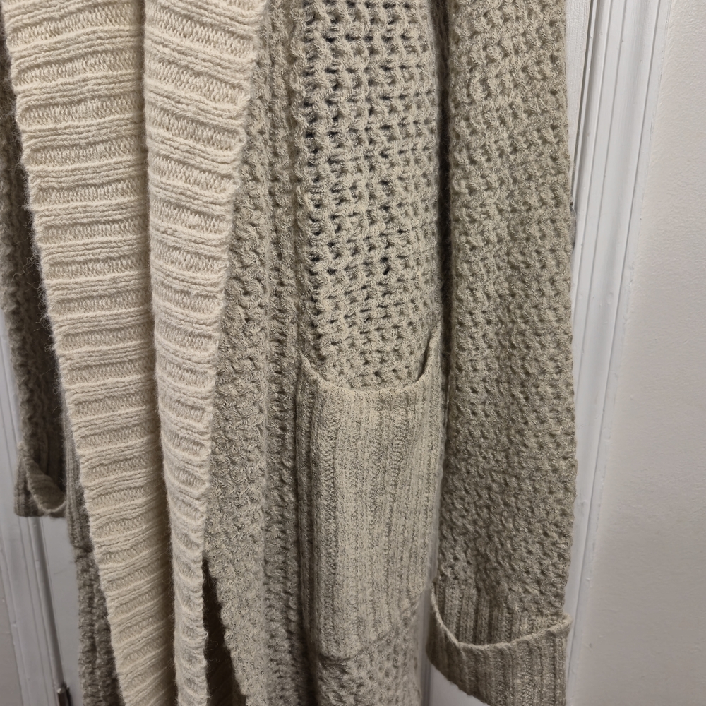 Anthro Sleeping on Snow Hooded Oversized Cardigan S Oatmeal - Picture 5 of 10
